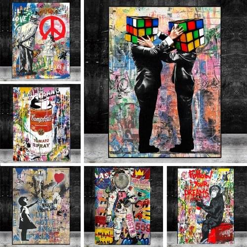 Graffiti Magic Cube Street Art Canvas Print Painting Abstract Figure Wall Picture Modern Living Room Home Decoration Poster
