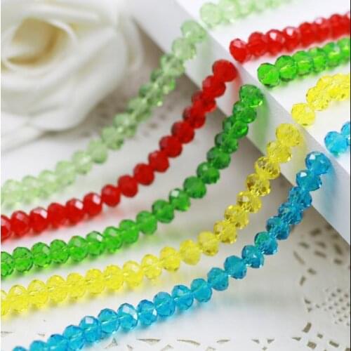 Crystal Beads For Jewelry Making Charms Bracelets DIY Glass Round Flat Faceted Lucency 6*4mm 2019 Handicrafts Accessories 3 sets