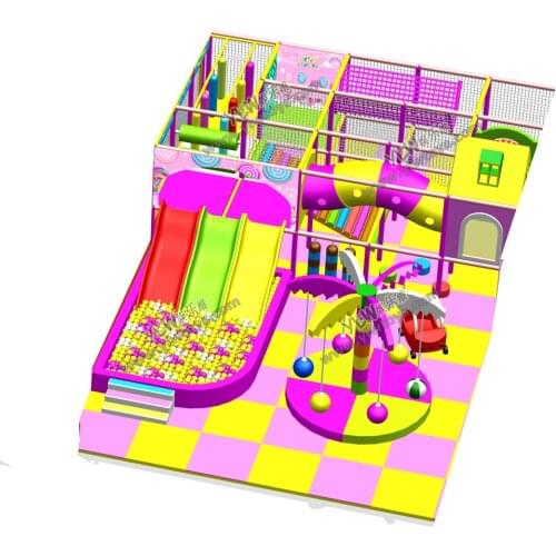 Customized indoor playground special designing for park structure with ball pool plastic slide YLW-IN181210