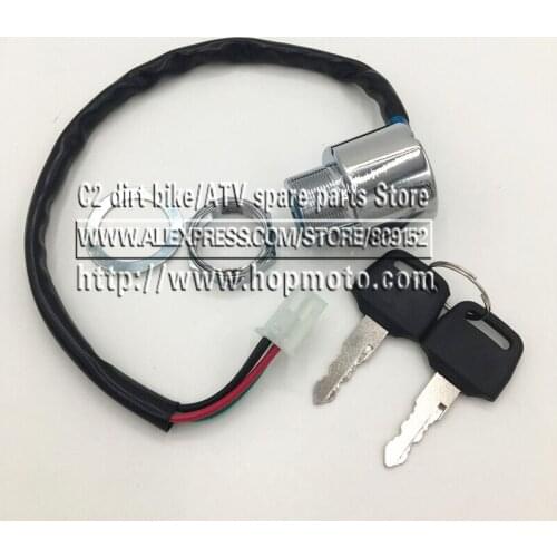 Mini Dirt Bike ATV 2 Gears 4 Wires Motorcycle Ignition Switch Key Lock Set