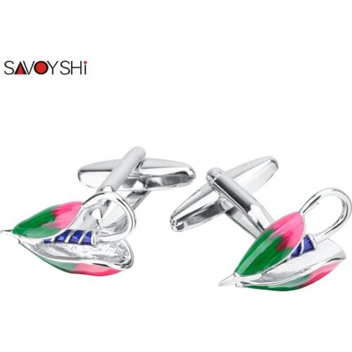 SAVOYSHI Colorful Enamel Cuff links Novelty Fishhook Cufflinks for Mens Shirt Brand Cuff nails High Quality Men Jewelry Gemelos