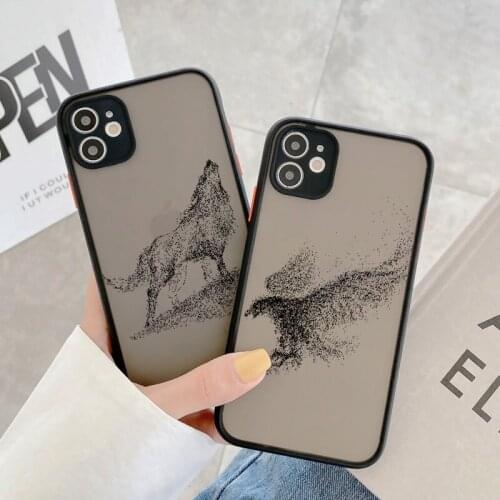 Fashion Animal Horse Eagle Wolf Sand Painting Phone Case For iPhone 7 8 6s Plus SE2020 12 11 Pro Max X XR XS MAX Back Hard Cover