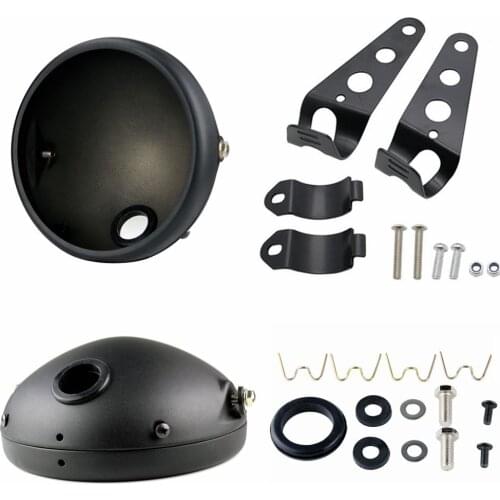 Motorcycle Matte Black Headlight Base 7-Inch Retro Bucket Motorcycle Modified Headlight Base LED Headlight Shell For Harley