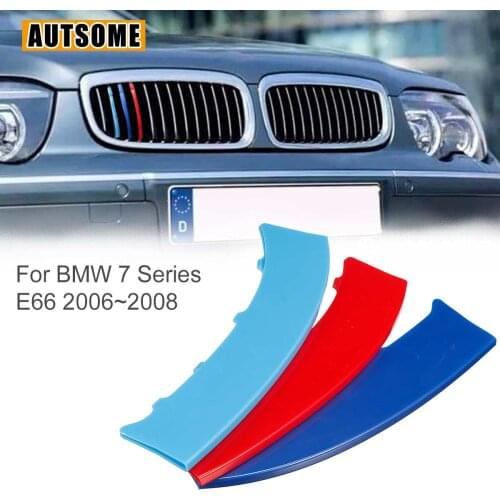 3 Color Grille Grill Cover Clip Trim Fit For BMW E66 06-08 Front Grille Trim Strips
