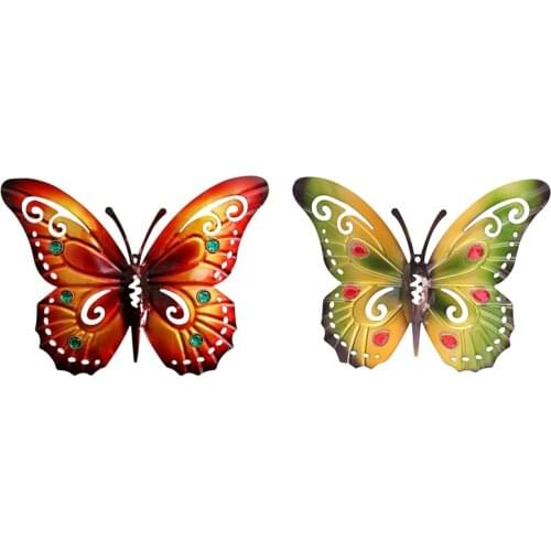 Butterfly Wall Art Metal 3D Butterfly Wall Hanger Hanging Decorations Vintage Butterfly Crafts for Home Garden Decor