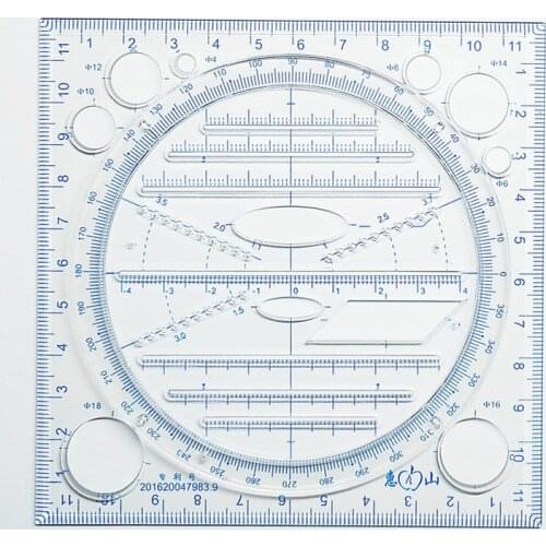 A New Multifunctional Drawing Million ruler Drawing Instrument For Middle School Students Rule Function Parallel Elliptic Templa