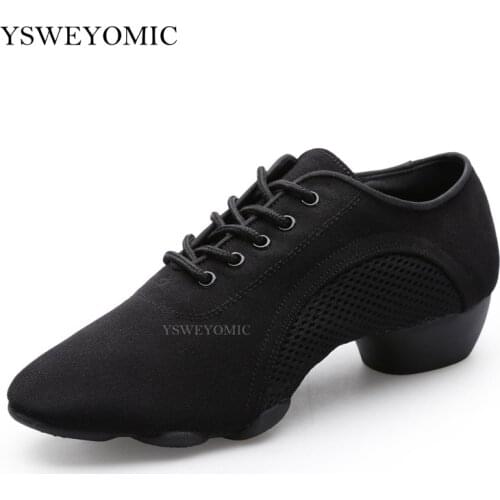 Latin Ballroom Dance Shoes Girls Size 27-46 Low heel practice dance sneaker Jazz dance shoes for women