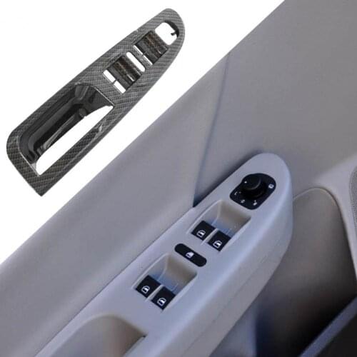 Window Switch Panel Carbon Pattern Interior Door Grab Handle Cover Window Switch Bezel Replacement 3C1867171B for Passat/B6 2006