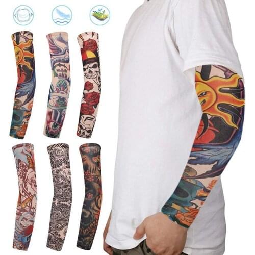 Tattoo Sleeves Men Cycling Driving Arm Warmer UV Protection Outdoor Full Hand Cover 3D Printing Design Sleeve Temporary Tattoo