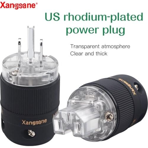 Xangsane P-05R fever grade hifi transparent US rhodium-plated power cable plug a set of audio amplifier power cord male-female
