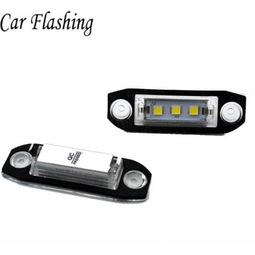 2Pcs Canbus LED License Plate Light for Volvo S80 XC90 S40 V60 XC60 S60 C70 V50 XC70 V70 White Car-Styling Number Lamp