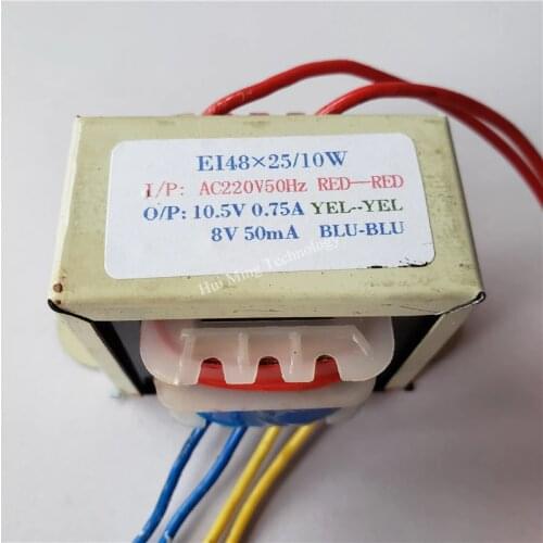 10.5V 0.75A 8V 50mA Transformer 220V input 10VA EI48*25 Air energy water heater heat pump main board power transformer