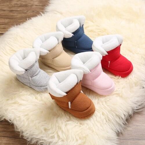 NEW Baby Newborn Toddler shoes First Walkers Unisex Cozie Faux Fleece Bootie Winter Warm Infant Toddler Crib Shoes Classic Floor