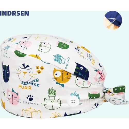 Unisex Doctors Cap Cotton Uniform Accessories Clinic Dental Lab Adjustable Surgicals Cap Greys Anatomy Wholesale