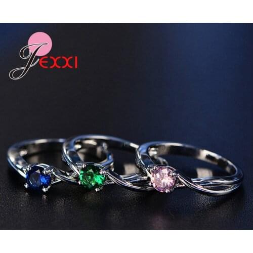 New arrival Top Design Fashion Jewelry Genuine 925 Sterling Silver Wedding Rings For Women Winding Can Shape With Shiny Crystal