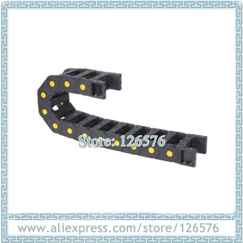 1M bridge type Drag chain inner25*75mm cable chain nylon yellow dot pin towlline enhanced wire carrier with end connector