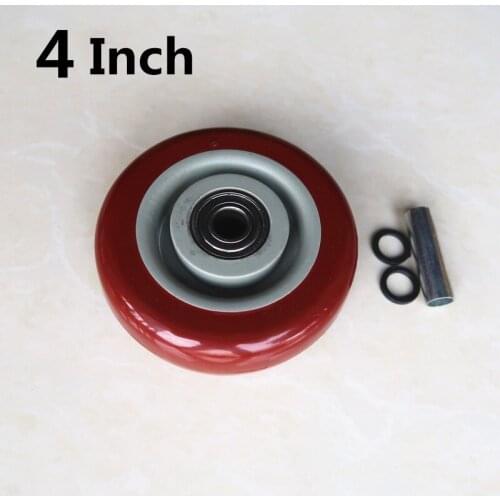 Medium Sized 4 Inch Jujube Red Double Axle Caster Single Wheel Wear-Resistant Trolley Flat Car