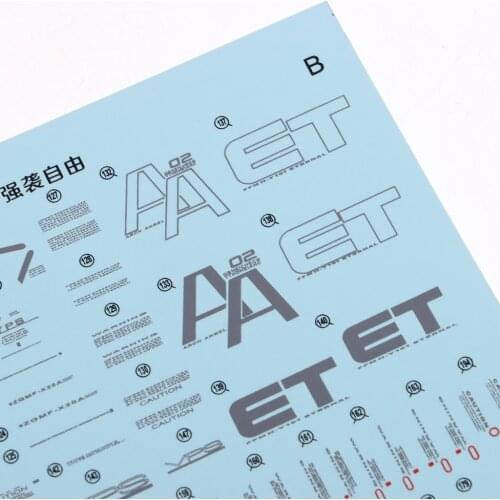 17 x 12cm Water Slide Decal Sticker for PG 1/60 Gundam Model Body Decor