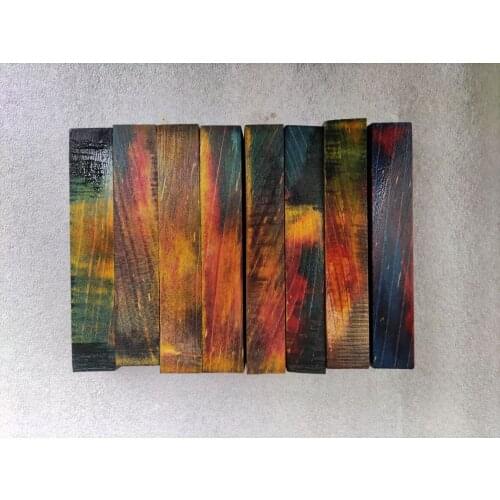 19x19x120mm colorful wavy stabilized wood