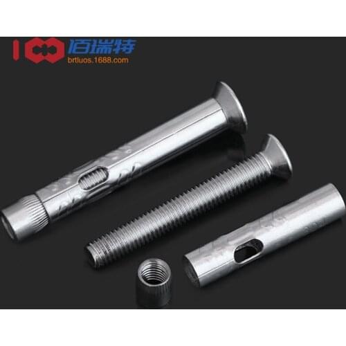 304 stainless steel flat head built-in expansion screw countersunk head door and window elevator expansion screw M6 M8 M10 5Pcs