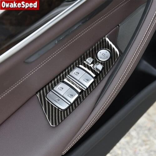 Car Styling Window Glass Lifting Buttons Cover Trim Decoration For BMW 5 Series G30 2018-2020 LHD Automotive Accessories
