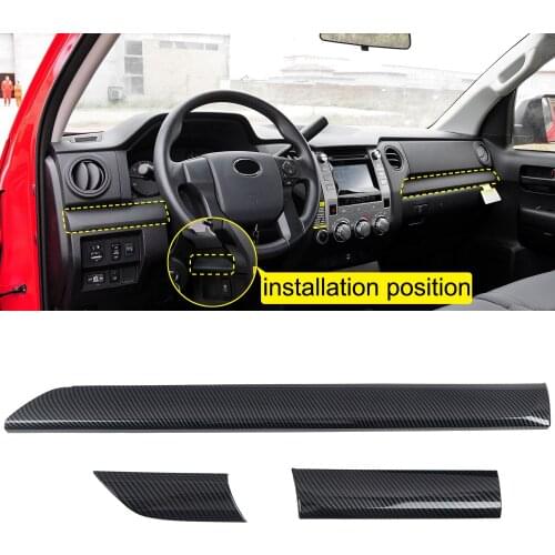 Car Accessories for Toyota Tundra 2014-2020 Carbon Fiber Look Interior Dashboard Console Decoration Cover Trim 3pcs