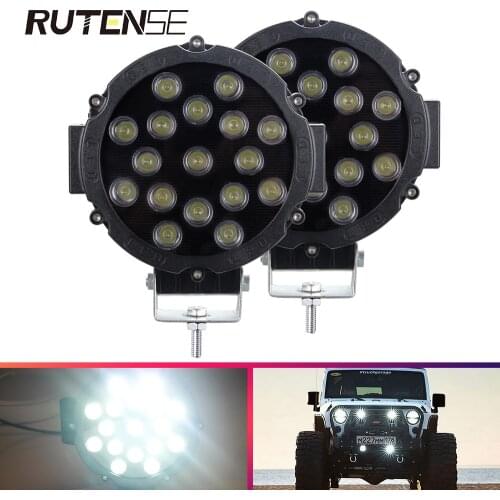 Car led bar spotlight 51W led work light for SUV ATV 4x4 off-road Wrangler Mitsubishi vehicle front bumper roof lights 12V 24V