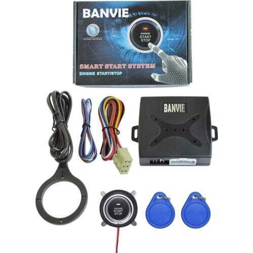 BANVIE Smart Rfid Car Alarm System Push Engine Start Stop Button Transponder Immobilizer Keyless Go Fits For 12v Cars Carsmate