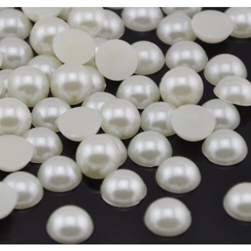 Free shipping 20pcs 14mm Beige imitation pearl beads half round Flatback Pearl DIY Phone Case DIY Design Deco Supply