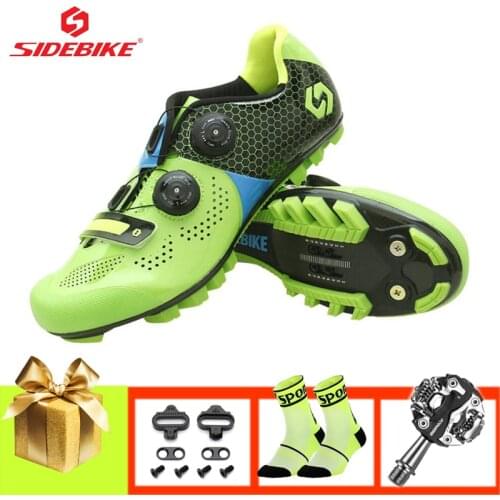 SIDEBIKE sapatilha ciclismo mtb men professional carbon fiber sole cycling shoes SPD peadls self-locking breathable bike shoes