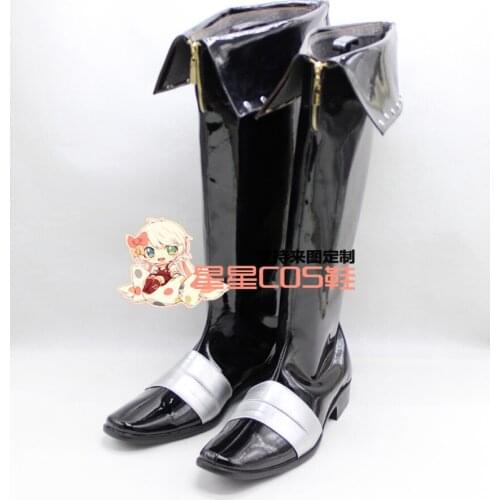 Castlevania Leon Belmont Black Long Adult Cosplay Shoes Boots X002