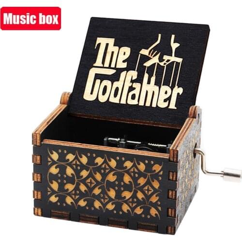 Wooden Hand Crank Music Box The Godfather QUEEN Music Theme Music Box for Christmas Birthday Gift