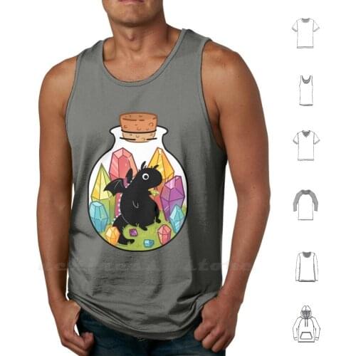 Dragon In A Bottle Tank Tops Vest Sleeveless Dragon Bottle Jar Trapped Magic Creature Mythological Gem Gems Gemstone