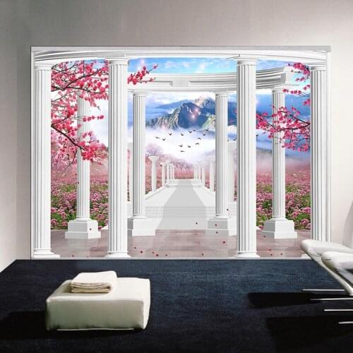 Customized background wall, imitation window balcony, lavender glass wall, no lens stickers, anti-collision strip stickers