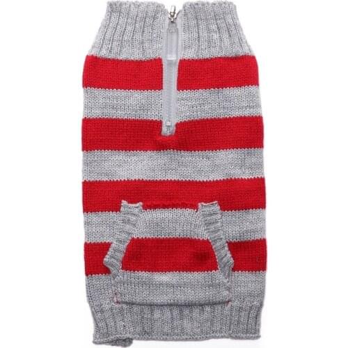 Classic Dog Clothes Cardigan Winter Cat Puppy Yorkie Poodle Schnauzer Pug French Bulldog Sweater Red Rhombus Pet Coat