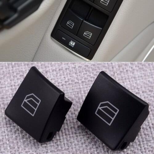 CITALL 2Pcs Master Window Switch Button Cover Cap Fit for Mercedes-Benz C Class C200 C220 E200 CLA GLK ML350 W204 Black Plastic