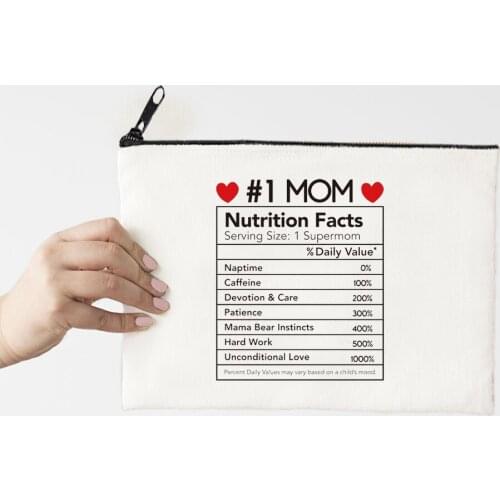 Mom Patience Printed Cosmetic Bags Mama Bear Makeup Bag Travel Toiletry Organizer Bag Love Teacher Gifts New 2021