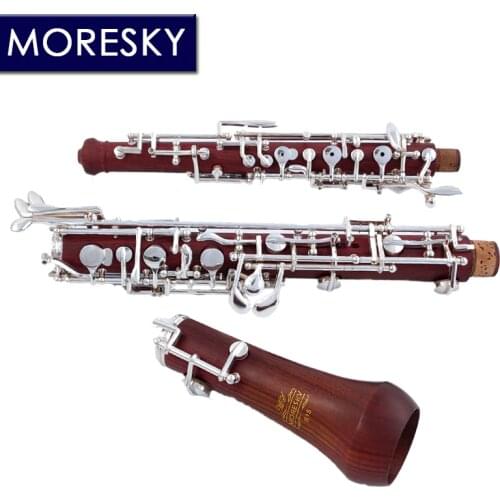 MORESKY Professional C Key Oboe of Redwood Semi-Automatic Rosewood Style Cupronickel Silver-Plated S15