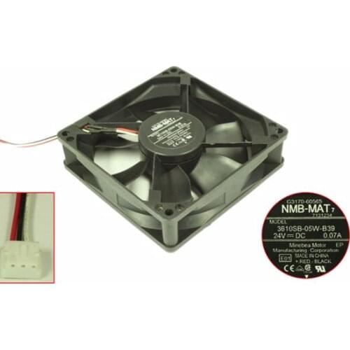 NMB-MAT 3610SB-05W-B39 E01 DC 24V 0.07A 90x90x25mm 3-wire Server Cooling Fan