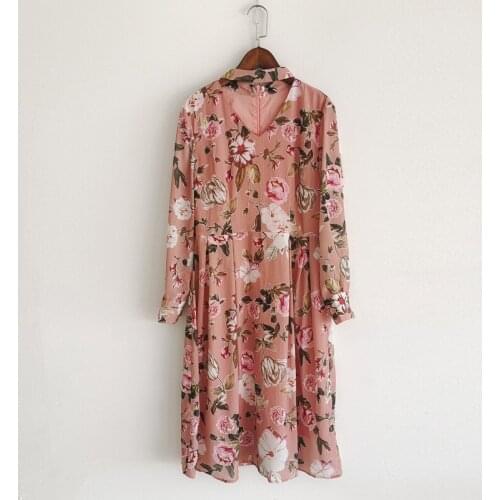 2021 new spring autumn women new design dresses young lady Prairie Chic flower printed holiday dress