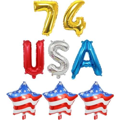 New The United States Independence Day Letter Usa Star Balloons Aluminum Foil Balloon Usa Birthday Fourth Of July Garden Decor