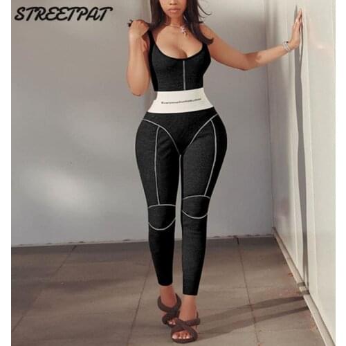 Sleeveless Bodycon Jumpsuit Women Black Bodysuit One Piece Overalls Stretchy Playsuit Streetwear Fitness Sport Femme Outfit