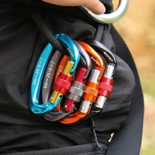 Professional 25KN Carabiner D Shape Climbing Buckle Security Safety Master Lock Outdoor Rock Climbing Buckle Equipment Dropship