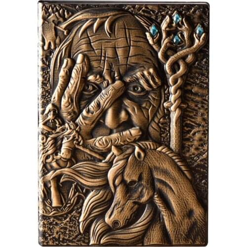 Creative The Magic Embossed A5 Leather Notebook Journal Notepad Travel Diary Planner Book School Office Supplies P9YA