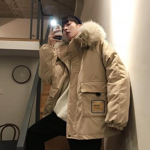 Vintage Slim Parkas Winter Padding Thermal Hooded Fashion Puffy Trench Anorak Streetwear Men Thicken Warm Casual Jacket