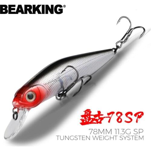 BEARKING 78mm 11.3g SP Tungsten weight system Top fishing lures minnow crank wobbler quality fishing tackle hooks for fishing