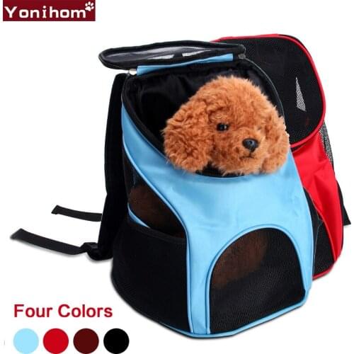 Fashion Bag for Dogs Travel Breathable Mesh Pet Carrier Dog Backpacks for Hiking Walking Double Shoulder Bag for Dog Training