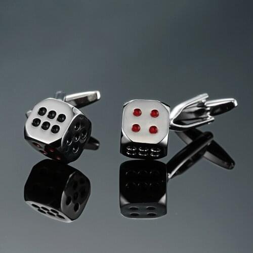 DY The new high quality brass Silvery dice gamblers Entertainment Cufflinks wrench Mens French shirt Cufflinks free shipping