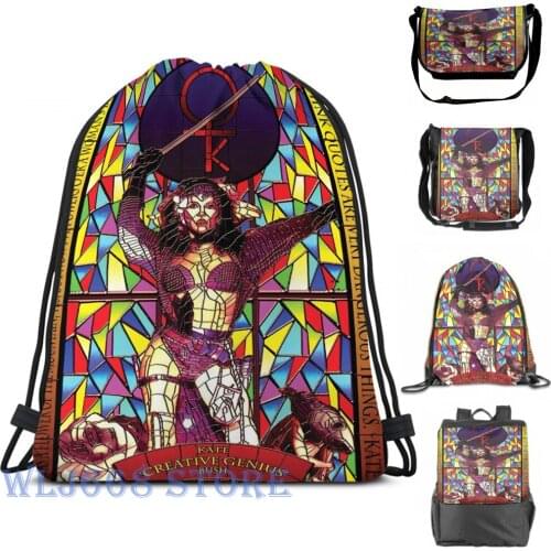 Funny graphic print shoulder Bags women Stained glass design Kate Bush Single shoulder backpack travel for men Gym Bag