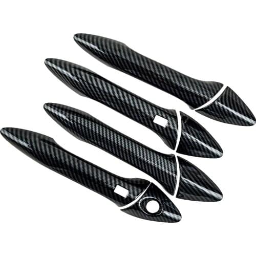 1 Set Car Outside Smart Door Handle Covers Trims Carbon Fiber Style Fit For Hyundai Elantra Sedan 2011 2012 2013 2014 2015 2016